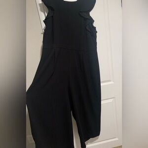 J. Crew Black Ruffled Jumpsuit